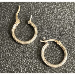 Vintage Sterling Silver Hoop Earrings Mini Lightweight Classic 925
